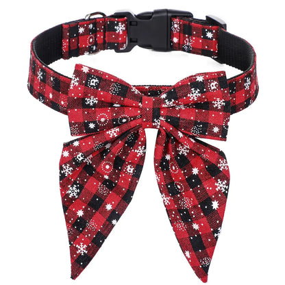 Christmas Bow Tie Collar