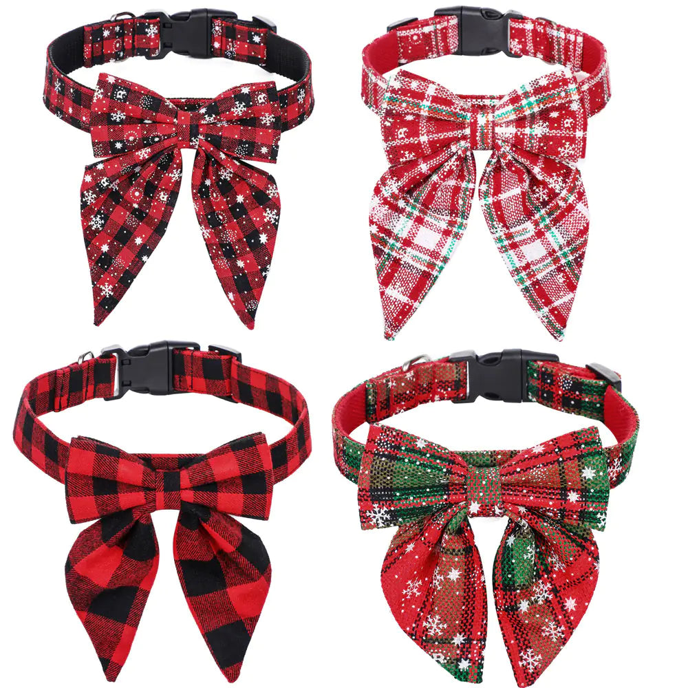 Christmas Bow Tie Collar