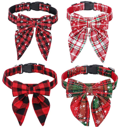 Christmas Bow Tie Collar