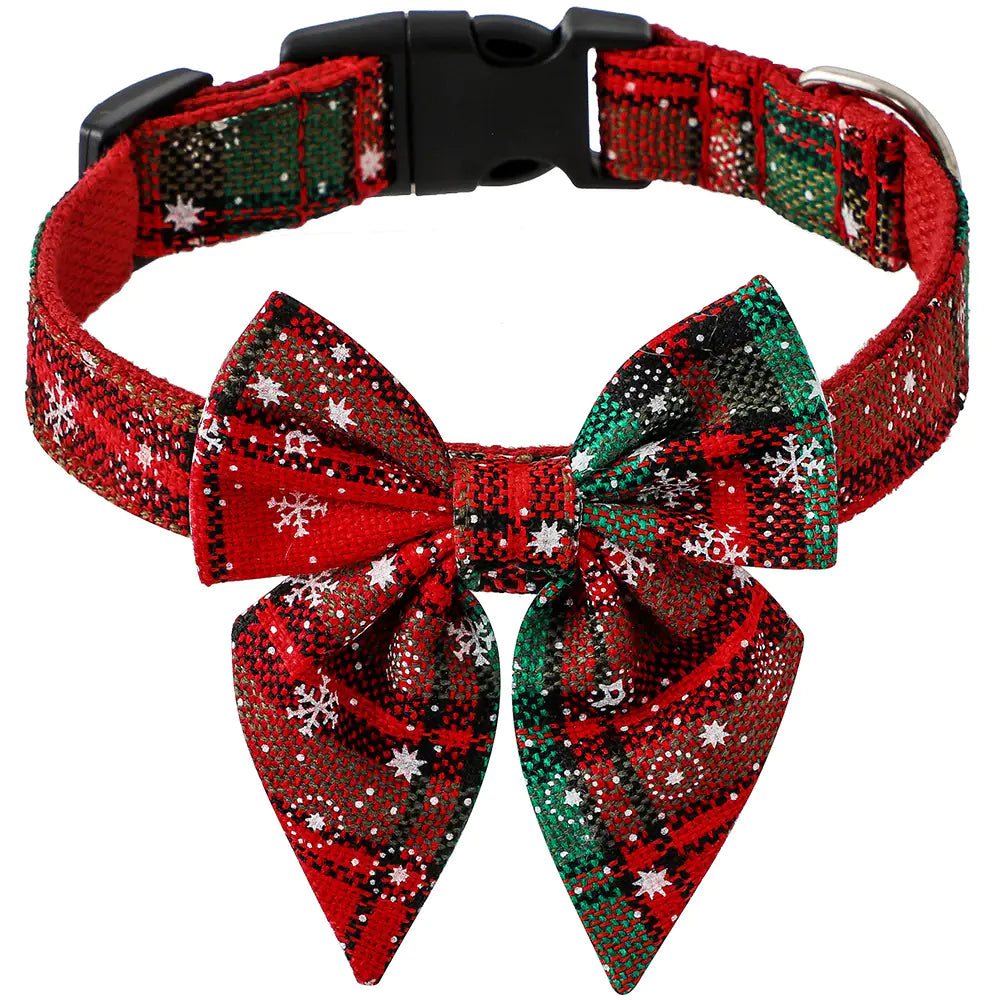 Christmas Bow Tie Collar