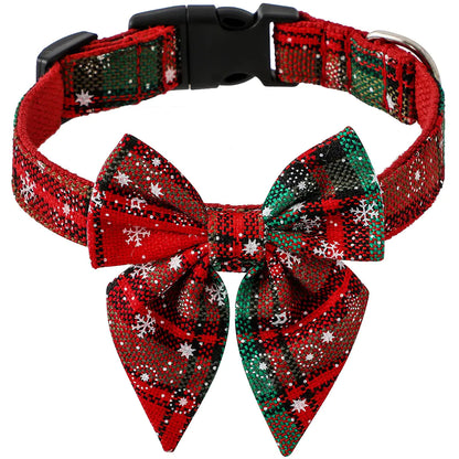 Christmas Bow Tie Collar