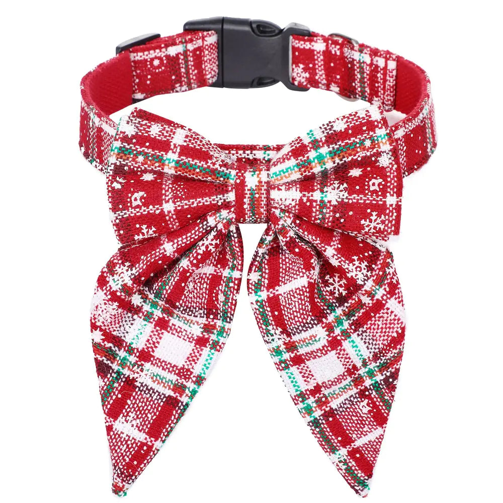 Christmas Bow Tie Collar